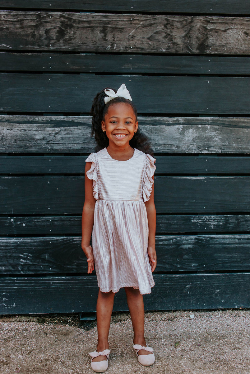 Girls pink top christmas dress