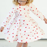 little girls pink red and white twirl skater dress valentines day