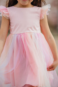 little girls ombre tulle rainbow dress