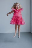 little girls pink tulle special occasion dress