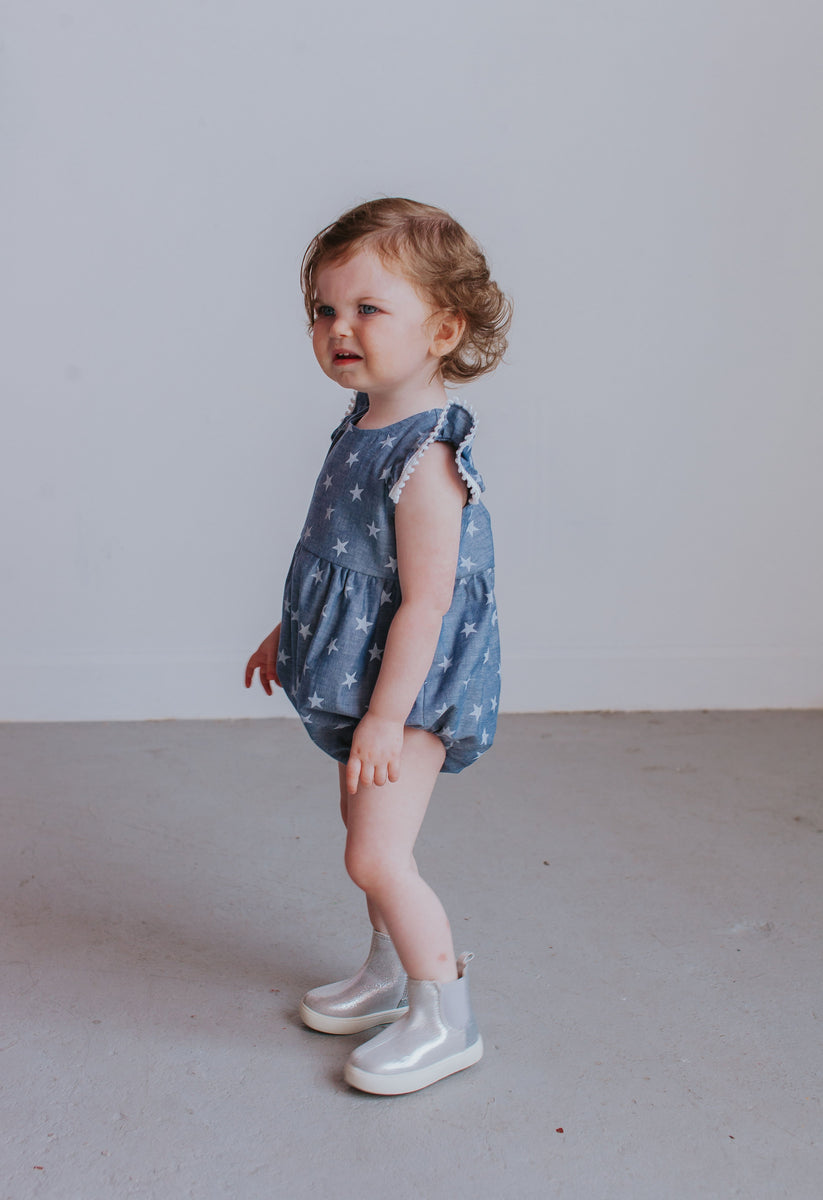 Chambray clearance bubble romper