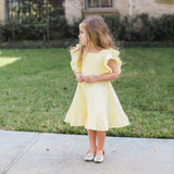 girls yellow seersucker dress