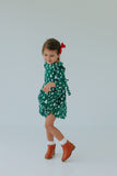 little girls green Christmas dresses