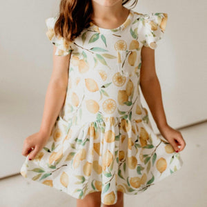 girls lemon print dress