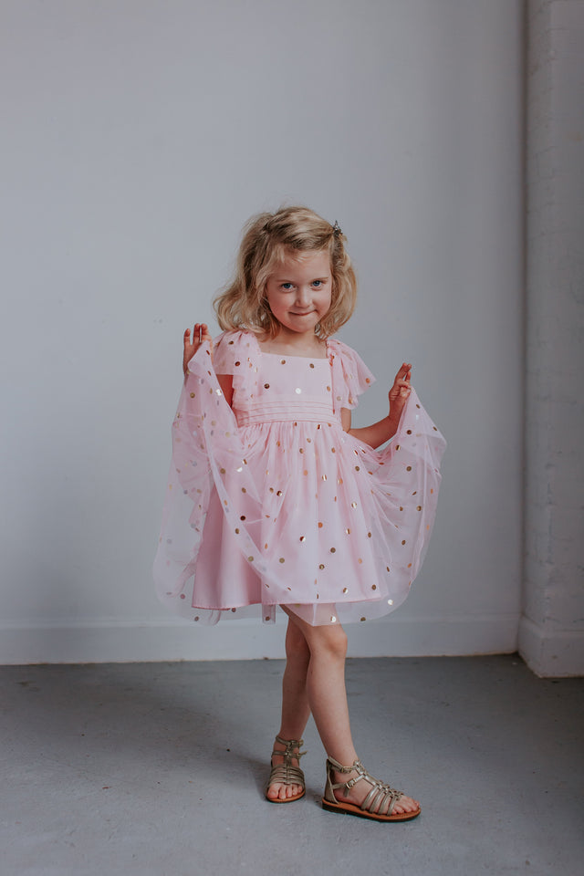 pink tulle dress little girl