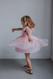 little girls pink tulle dress