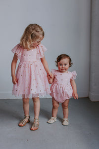 matching pink and gold outfits for girls