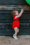 red lace christmas outfit for baby
