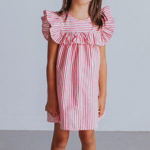 little girls pink stripe dress