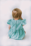 Infant Girl's Turquoise Daisy Bubble Romper