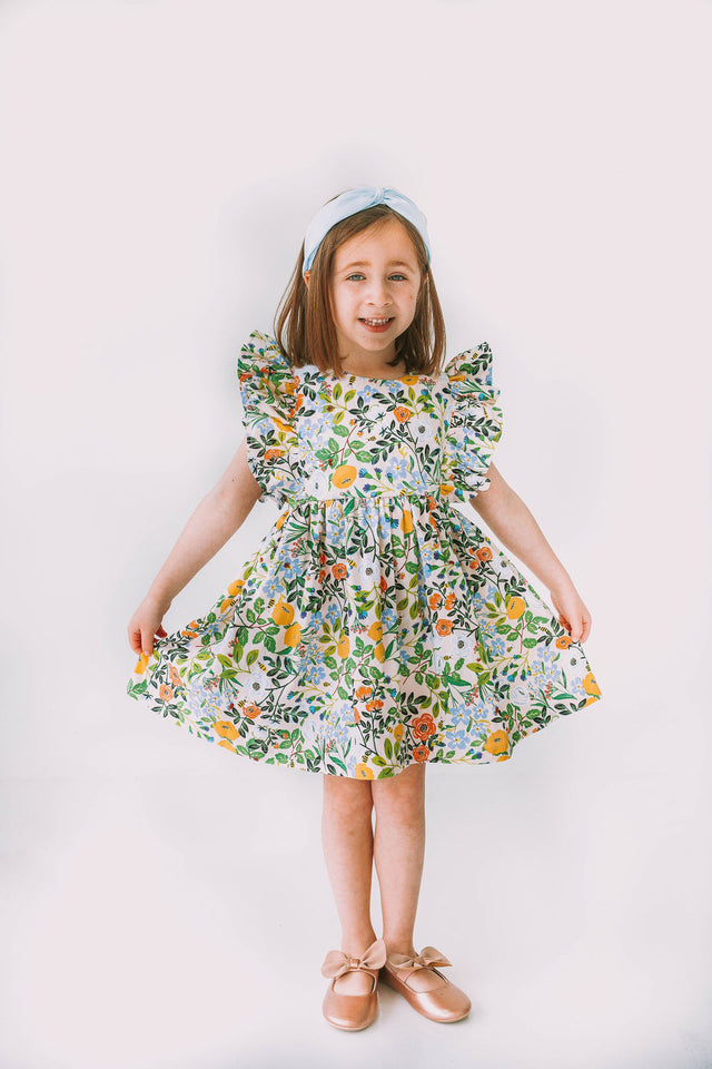 little girls floral pinafore easter dress