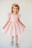 Little Girl's Pink Hearts Valentines Day Scoop Back Tulle Twirl Dress