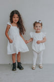 Infant Girls White & Silver Hearts Bubble Romper