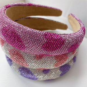 girls rhinestone hearts valentine's day headband