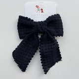 Long Crochet Bow with with Alligator Clips