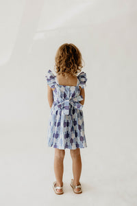 Girl’s Blue and White Dreidel Print Hanukkah Dress