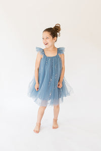 little girls blue tulle dress