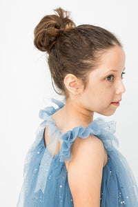 blue tulle special occasion dress for girls