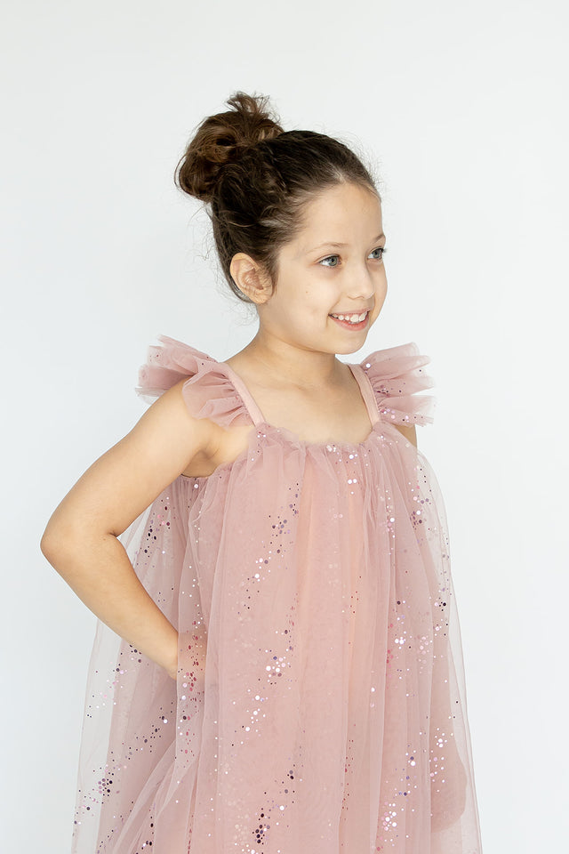 girls pink tulle special occasion dress