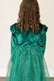Girl's Green Velvet and Tulle Christmas Holiday Dress