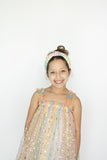 girls pastel rainbow tulle silver star special occasion dress