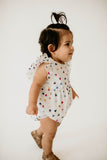 Infant Girls White Rainbow Hearts Tulle Bubble Romper