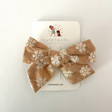 Floral Double Gauze Boho Bow with Alligator Clips