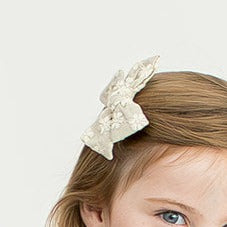 Floral Double Gauze Boho Bow with Alligator Clips