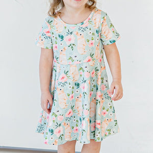Introducing our enchanting<strong> Girl's Blush Pink Cotton Jersey Easter Bunny Print Skater Dress</strong>, the perfect ensemble for celebrating the joy of Easter in style! Crafted from premium cotton jersey fabric, this dress offers both comfort and breathability for your little one's delightful adventures.