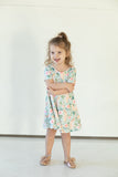 little girls blue easter bunny skater dress