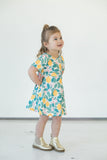 Girl's Lemon Print Jersey Spring Skater Dress