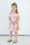 little girls pink easter bunny skater dress
