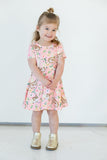 little girls pink easter bunny skater dress