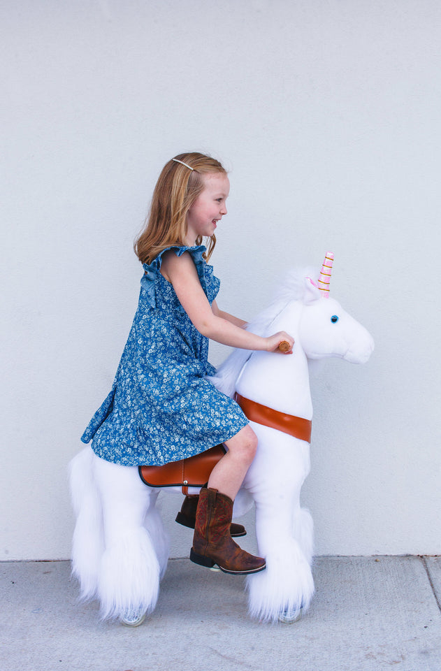 chambray ruffle dress