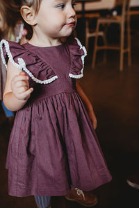 purple pinafore dress