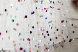 Little Girl's White Tulle Confetti Polka Dot Party Dress