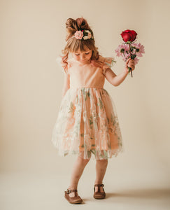 little girls boho flower girl dress with low back