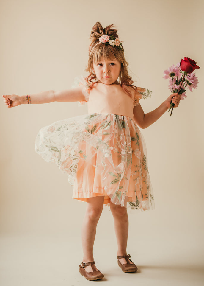 cuteheads Little Girl's Floral Lace Flower Girl Dress
