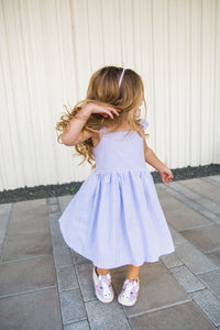 kids lavender seersucker dress