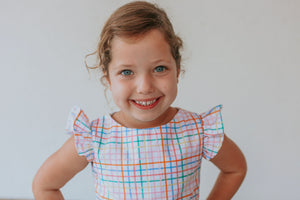 rainbow plaid dress