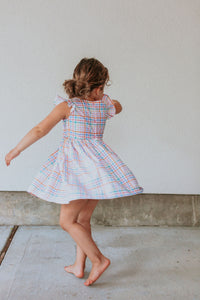 little girls rainbow multicolor party dress