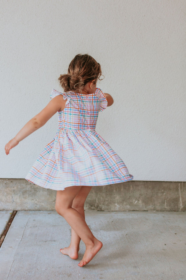 little girls rainbow multicolor party dress
