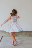 little girls rainbow multicolor party dress