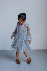 little girls gray tulle party dress