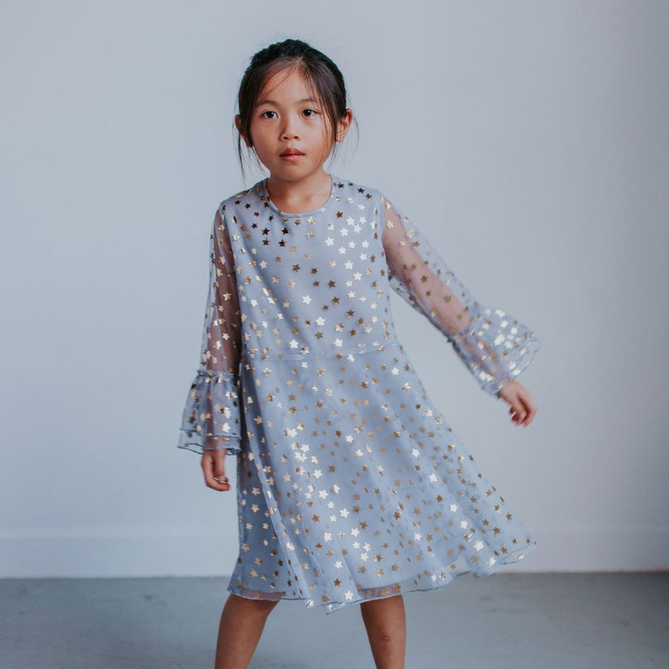 gray tulle dress little girls