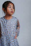 little girls gray tulle star special occasion dress