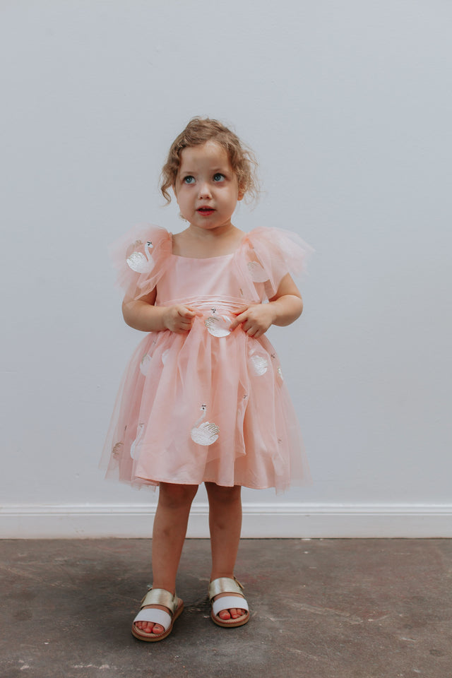 pink tulle swan dress