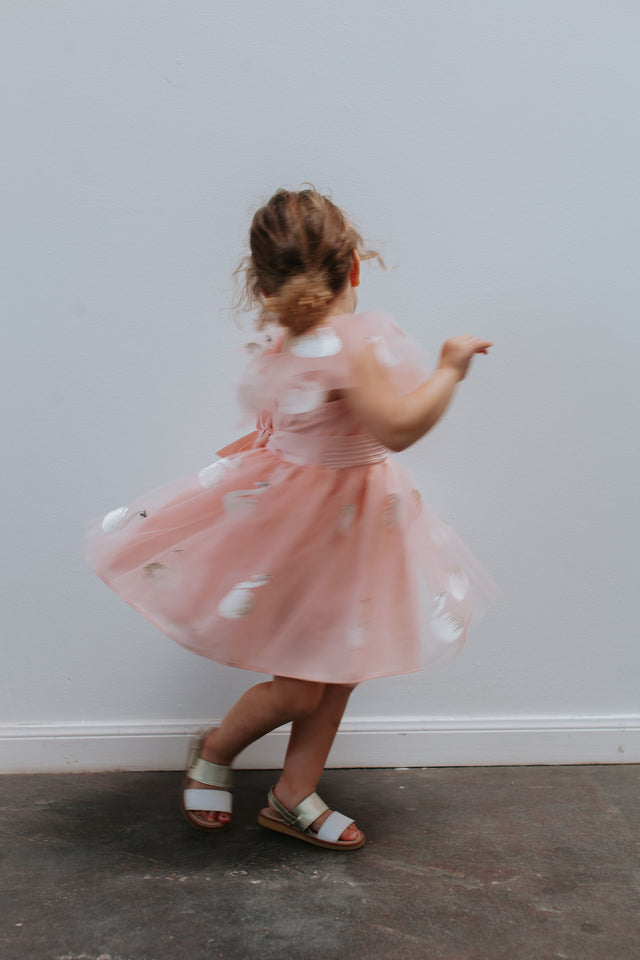 Girl's Pink Tulle Swan Special Occasion Dress