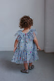 Girl's Gray Tulle Confetti Polka Dot Party Dress