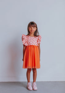 little girl's orange Fall dress